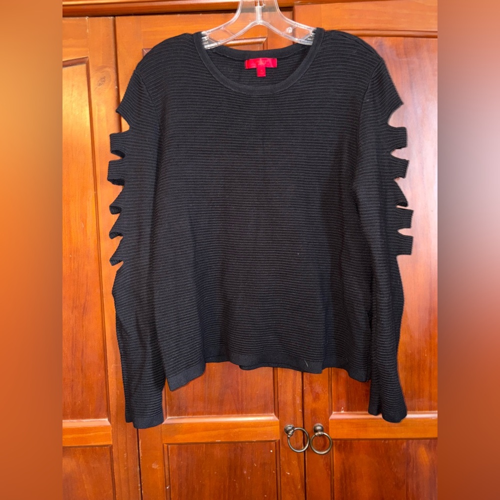 Jennifer Lopez Charcoal Knit Top #1555